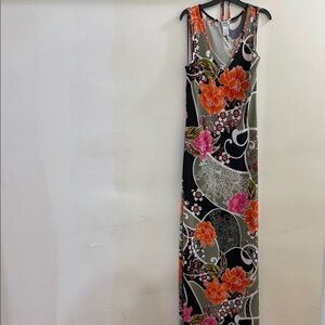 Cache Vibrant Floral High Low Dress